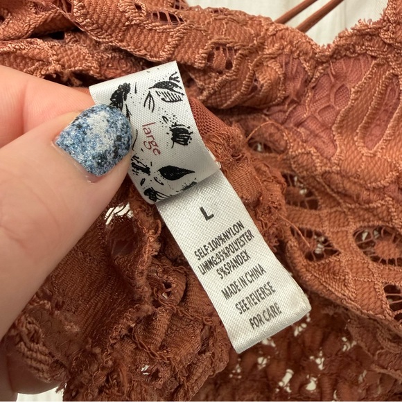 🌈5/$25 BUNDLE! Wishlist Dark Coral Salmon Adjustable Strappy Lace Bralette - Picture 6 of 6